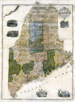 Maine State Map 1855 Wall Map